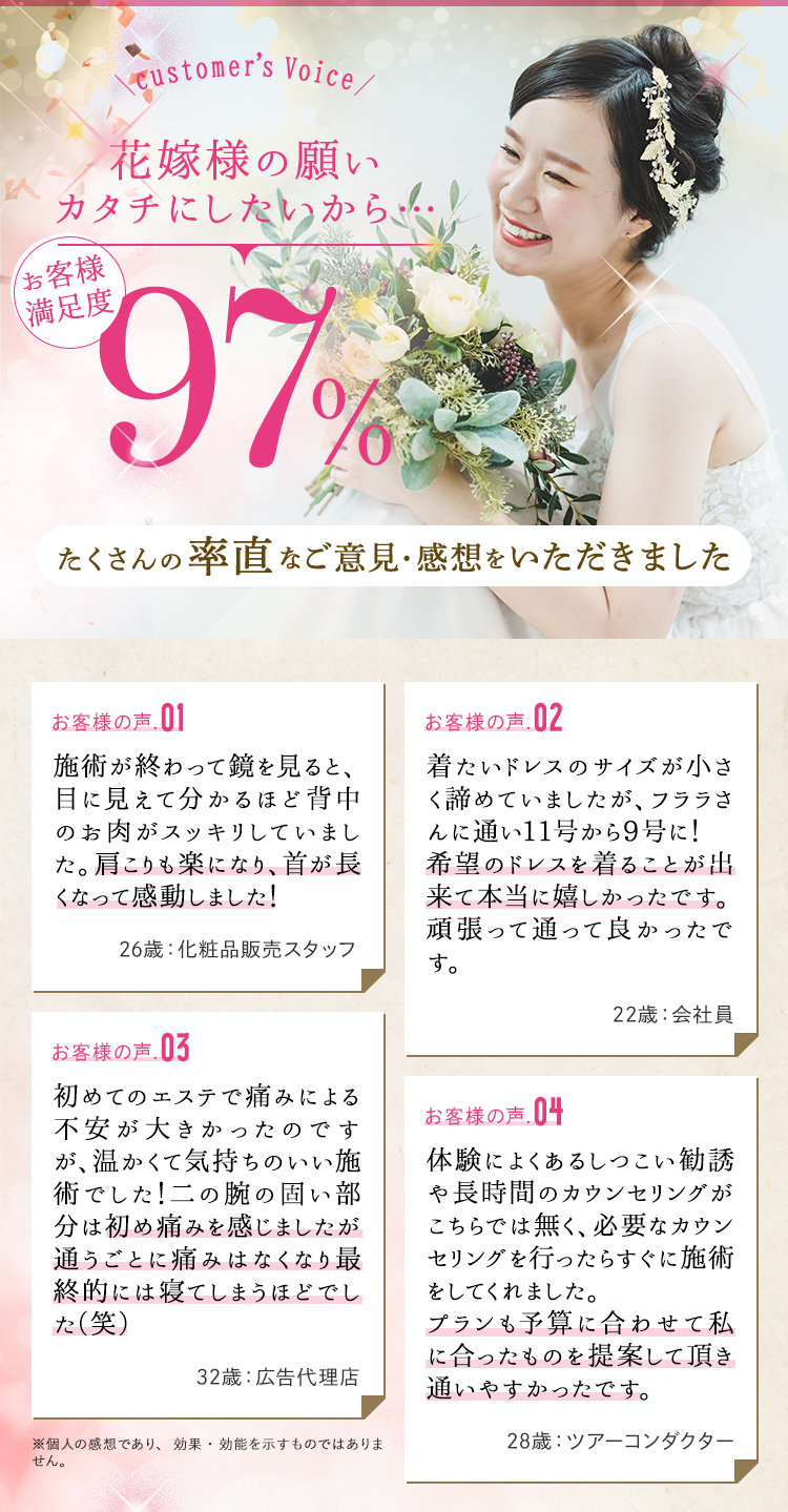 花嫁様の願いカタチにしたいから・満足度97%