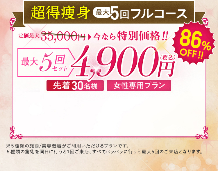 超得痩身最大10回フルコース