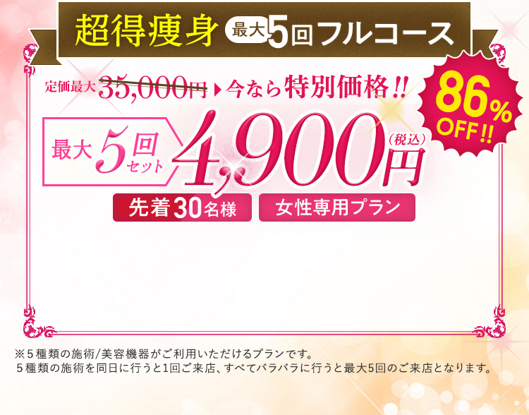 超得痩身最大10回フルコース